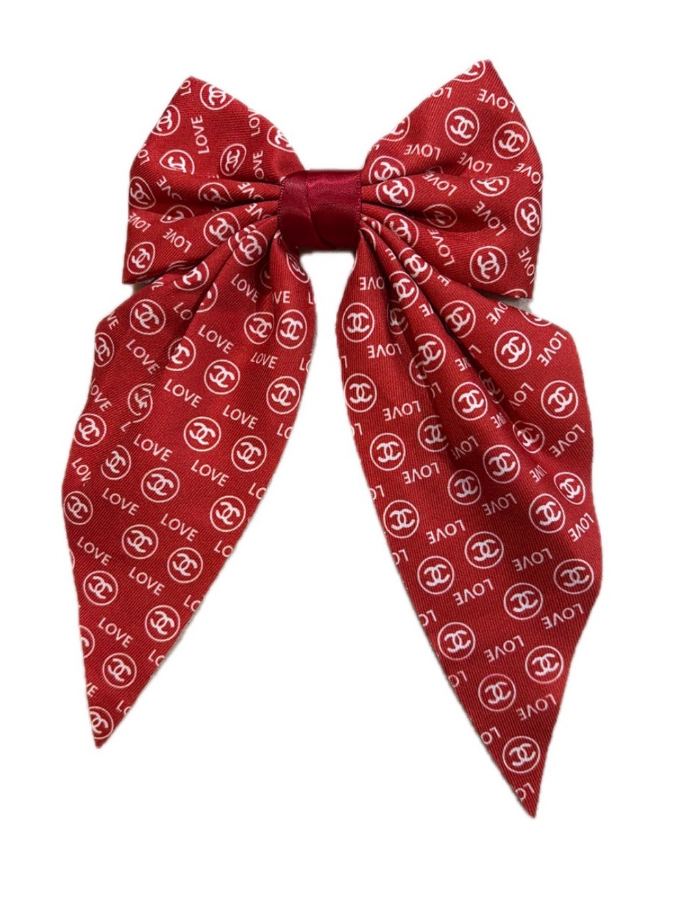 NWOT Fashion Hair 🎀Bow Clip Red and White Love CC
